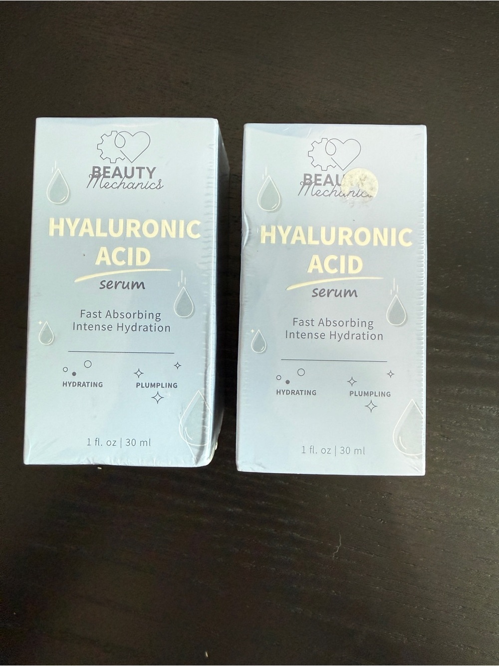 NIB Beauty Mechanics Hyaluronic Acid Serum - Set of 2 (1 fl oz / 30 ml each)